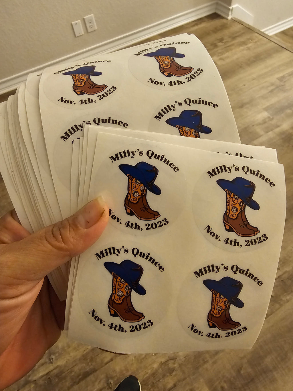 1" labels/stickers